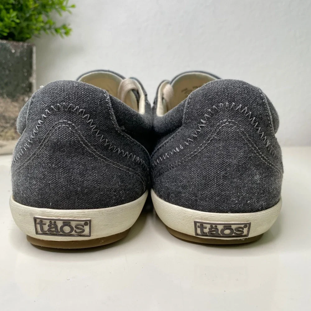 TAOS Star Canvas Lace Up Low Top Sneakers Shoes Charcoal Gray Size 10.5 - Picture 6 of 10